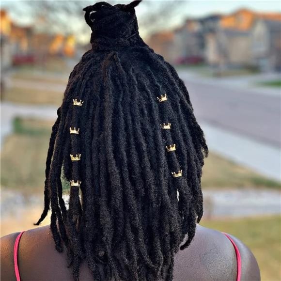 Loc\'d & Crowned Dreadlock 24K Gold Crown Hair Jewelry for Braids, Locs & Plaits main image 4